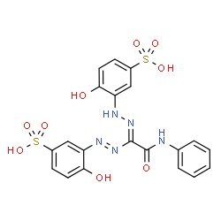 ChemSpider 2D Image | 3-[(2Z)-2-{2-Anilino-1-[(E)-(2-hydroxy-5-sulfophenyl)diazenyl]-2-oxoethylidene}hydrazino]-4-hydroxybenzenesulfonic acid | C20H17N5O9S2