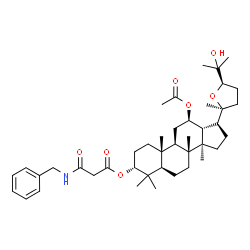 ChemSpider 2D Image | (3alpha,12beta,24R)-12-Acetoxy-25-hydroxy-20,24-epoxydammaran-3-yl 3-(benzylamino)-3-oxopropanoate | C42H63NO7
