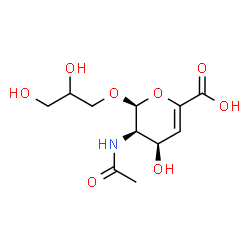 ChemSpider 2D Image | 2,3-Dihydroxypropyl 2-acetamido-2,4-dideoxy-alpha-D-erythro-hex-4-enopyranosiduronic acid | C11H17NO8
