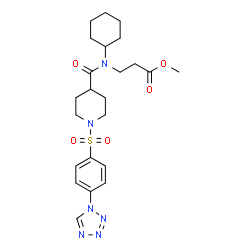 ChemSpider 2D Image | Methyl N-cyclohexyl-N-[(1-{[4-(1H-tetrazol-1-yl)phenyl]sulfonyl}-4-piperidinyl)carbonyl]-beta-alaninate | C23H32N6O5S