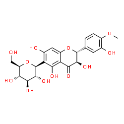 ChemSpider 2D Image | (1S)-1,5-Anhydro-1-[(2R,3R)-3,5,7-trihydroxy-2-(3-hydroxy-4-methoxyphenyl)-4-oxo-3,4-dihydro-2H-chromen-6-yl]-D-glucitol | C22H24O12