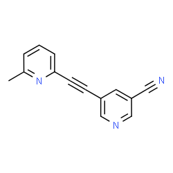 ChemSpider 2D Image | 5-[(6-Methyl-2-pyridinyl)ethynyl]nicotinonitrile | C14H9N3