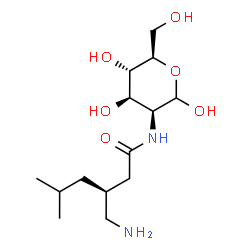 ChemSpider 2D Image | 2-{[(3S)-3-(Aminomethyl)-5-methylhexanoyl]amino}-2-deoxy-D-mannopyranose | C14H28N2O6