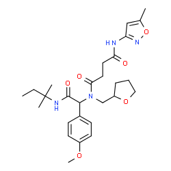 ChemSpider 2D Image | N-{1-(4-Methoxyphenyl)-2-[(2-methyl-2-butanyl)amino]-2-oxoethyl}-N'-(5-methyl-1,2-oxazol-3-yl)-N-(tetrahydro-2-furanylmethyl)succinamide | C27H38N4O6