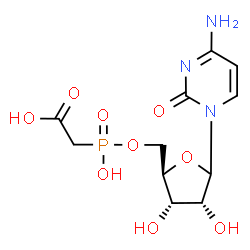 ChemSpider 2D Image | 4-Amino-1-{5-O-[(carboxymethyl)(hydroxy)phosphoryl]-D-ribofuranosyl}-2(1H)-pyrimidinone | C11H16N3O9P
