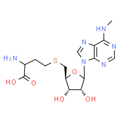 ChemSpider 2D Image | 2-Amino-4-[({(2S,3S,4R)-3,4-dihydroxy-5-[6-(methylamino)-9H-purin-9-yl]tetrahydro-2-furanyl}methyl)sulfanyl]butanoic acid | C15H22N6O5S