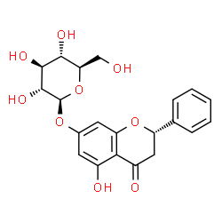 ChemSpider 2D Image | (2S)-5-Hydroxy-4-oxo-2-phenyl-3,4-dihydro-2H-chromen-7-yl beta-D-glucopyranoside | C21H22O9