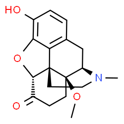 ChemSpider 2D Image | 3-Hydroxy-14-methoxy-17-methyl-4,5-epoxymorphinan-6-one | C18H21NO4