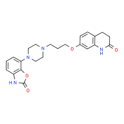 ChemSpider 2D Image | 7-{3-[4-(2-Oxo-2,3-dihydro-1,3-benzoxazol-7-yl)-1-piperazinyl]propoxy}-3,4-dihydro-2(1H)-quinolinone | C23H26N4O4