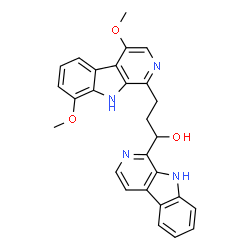 ChemSpider 2D Image | 1-(9H-beta-Carbolin-1-yl)-3-(4,8-dimethoxy-9H-beta-carbolin-1-yl)-1-propanol | C27H24N4O3