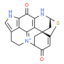 ChemSpider 2D Image | (1R,14S)-11,18-Dioxo-15-thia-9,13-diaza-4-azoniaheptacyclo[12.6.1.1~3,7~.0~1,16~.0~2,12~.0~4,19~.0~10,22~]docosa-2(12),3,7,10(22),16-pentaene | C18H14N3O2S