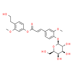 ChemSpider 2D Image | 4-(2-Hydroxyethyl)-3-methoxyphenyl (2E)-3-[4-(beta-D-galactopyranosyloxy)-3-methoxyphenyl]acrylate | C25H30O11
