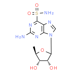 ChemSpider 2D Image | 2-Amino-9-(5-deoxy-D-ribofuranosyl)-9H-purine-6-sulfonamide | C10H14N6O5S