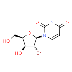 ChemSpider 2D Image | 1-(2-Bromo-2-deoxy-beta-D-xylofuranosyl)-2,4(1H,3H)-pyrimidinedione | C9H11BrN2O5