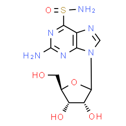 ChemSpider 2D Image | 2-Amino-9-(D-ribofuranosyl)-9H-purine-6-sulfinamide | C10H14N6O5S