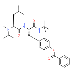 ChemSpider 2D Image | N-sec-Butyl-N-methyl-L-leucyl-O-benzoyl-N-(2-methyl-2-propanyl)-L-tyrosinamide | C31H45N3O4