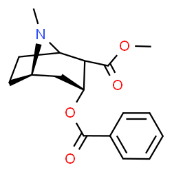 ChemSpider 2D Image | Methyl (3R,5R)-3-(benzoyloxy)-8-methyl-8-azabicyclo[3.2.1]octane-2-carboxylate | C17H21NO4