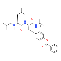 ChemSpider 2D Image | N-Isobutyl-N-methyl-L-leucyl-O-benzoyl-N-(2-methyl-2-propanyl)-L-tyrosinamide | C31H45N3O4