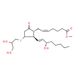 ChemSpider 2D Image | Methyl (5Z,13E,15S)-11-[(2,3-dihydroxypropyl)sulfanyl]-15-hydroxy-9-oxoprosta-5,13-dien-1-oate | C24H40O6S