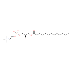 ChemSpider 2D Image | (2R)-2-Hydroxy-3-(tridecanoyloxy)propyl 2-(trimethylammonio)ethyl phosphate | C21H44NO7P