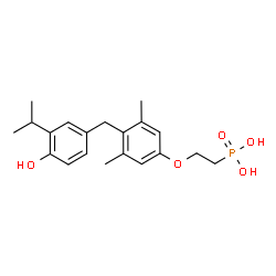 ChemSpider 2D Image | {2-[4-(4-Hydroxy-3-isopropylbenzyl)-3,5-dimethylphenoxy]ethyl}phosphonic acid | C20H27O5P