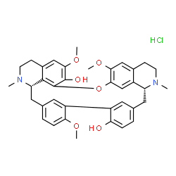 ChemSpider 2D Image | (1R,14S)-9,20,25-Trimethoxy-15,30-dimethyl-23-oxa-15,30-diazaheptacyclo[22.6.2.1~3,7~.1~8,12~.1~14,18~.0~22,33~.0~27,31~]pentatriaconta-3(35),4,6,8(34),9,11,18(33),19,21,24,26,31-dodecaene-6,21-diol h
ydrochloride (1:1) | C37H41ClN2O6