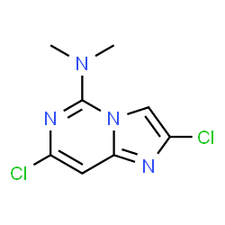 ChemSpider 2D Image | 2,7-Dichloro-N,N-dimethylimidazo[1,2-c]pyrimidin-5-amine | C8H8Cl2N4