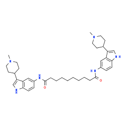 ChemSpider 2D Image | N,N'-Bis[3-(1-methyl-4-piperidinyl)-1H-indol-5-yl]decanediamide | C38H52N6O2