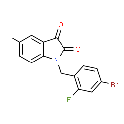 ChemSpider 2D Image | 1-(4-Bromo-2-fluorobenzyl)-5-fluoro-1H-indole-2,3-dione | C15H8BrF2NO2