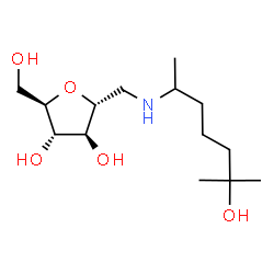 ChemSpider 2D Image | 2,5-Anhydro-1-deoxy-1-[(6-hydroxy-6-methyl-2-heptanyl)amino]-D-mannitol | C14H29NO5