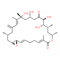 ChemSpider 2D Image | (1S,2E,6E,10S,12R,13S,14S,17S,19R,20E,24R,26S)-13,14,17,19-Tetrahydroxy-7,10,12,19,20,24-hexamethyl-22-methylene-9,27-dioxabicyclo[24.1.0]heptacosa-2,6,20-triene-8,15-dione | C32H50O8