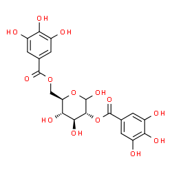 ChemSpider 2D Image | 2,6-Bis-O-(3,4,5-trihydroxybenzoyl)-D-glucopyranose | C20H20O14