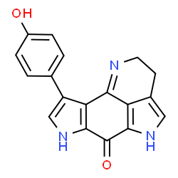 ChemSpider 2D Image | 9-(4-Hydroxyphenyl)-2,3,5,7-tetrahydro-6H-dipyrrolo[4,3,2-de:2',3'-h]quinolin-6-one | C18H13N3O2