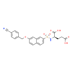 ChemSpider 2D Image | N-({7-[(4-Cyanobenzyl)oxy]-2-naphthyl}sulfonyl)-D-glutamic acid | C23H20N2O7S