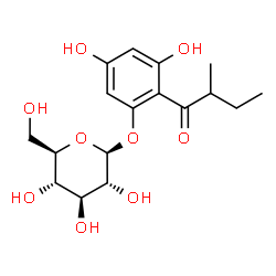 ChemSpider 2D Image | 3,5-Dihydroxy-2-(2-methylbutanoyl)phenyl beta-D-glucopyranoside | C17H24O9
