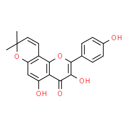 ChemSpider 2D Image | 3,5-Dihydroxy-2-(4-hydroxyphenyl)-8,8-dimethyl-4H,8H-pyrano[2,3-f]chromen-4-one | C20H16O6