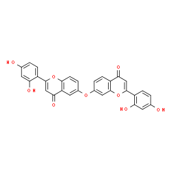 ChemSpider 2D Image | 2-(2,4-Dihydroxyphenyl)-6-{[2-(2,4-dihydroxyphenyl)-4-oxo-4H-chromen-7-yl]oxy}-4H-chromen-4-one | C30H18O9