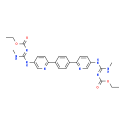 ChemSpider 2D Image | Diethyl (1,4-phenylenebis{2,5-pyridinediylimino[(E)-(methylamino)methylylidene]})biscarbamate | C26H30N8O4