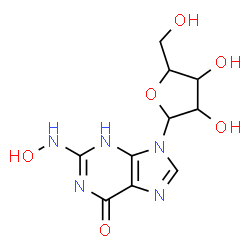 ChemSpider 2D Image | 2-(Hydroxyamino)-9-pentofuranosyl-3,9-dihydro-6H-purin-6-one | C10H13N5O6