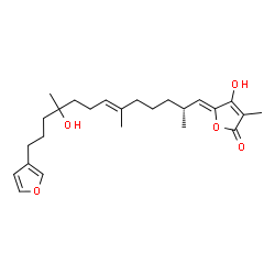ChemSpider 2D Image | (5Z)-5-[(2R,6E)-13-(3-Furyl)-10-hydroxy-2,6,10-trimethyl-6-tridecen-1-ylidene]-4-hydroxy-3-methyl-2(5H)-furanone | C25H36O5