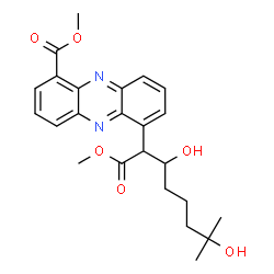 ChemSpider 2D Image | Methyl 6-(3,7-dihydroxy-1-methoxy-7-methyl-1-oxo-2-octanyl)-1-phenazinecarboxylate | C24H28N2O6