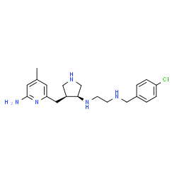 ChemSpider 2D Image | N-{(3S,4S)-4-[(6-Amino-4-methyl-2-pyridinyl)methyl]-3-pyrrolidinyl}-N'-(4-chlorobenzyl)-1,2-ethanediamine | C20H28ClN5