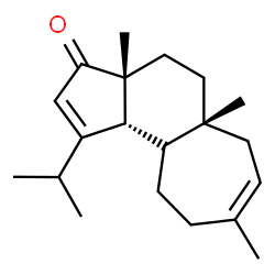 ChemSpider 2D Image | (3aR,5aR,10bR)-1-Isopropyl-3a,5a,8-trimethyl-4,5,5a,6,9,10,10a,10b-octahydrocyclohepta[e]inden-3(3aH)-one | C20H30O