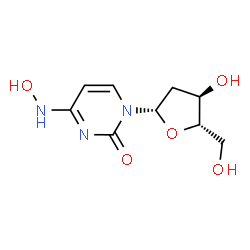 ChemSpider 2D Image | 1-(2-Deoxy-beta-L-erythro-pentofuranosyl)-4-(hydroxyamino)-2(1H)-pyrimidinone | C9H13N3O5