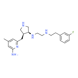 ChemSpider 2D Image | N-{(3S,4S)-4-[(6-Amino-4-methyl-2-pyridinyl)methyl]-3-pyrrolidinyl}-N'-[2-(3-fluorophenyl)ethyl]-1,2-ethanediamine | C21H30FN5
