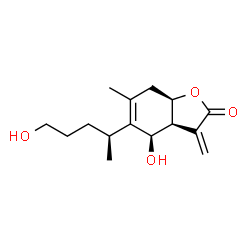 ChemSpider 2D Image | (3aS,4R,7aR)-4-Hydroxy-5-[(2S)-5-hydroxy-2-pentanyl]-6-methyl-3-methylene-3a,4,7,7a-tetrahydro-1-benzofuran-2(3H)-one | C15H22O4