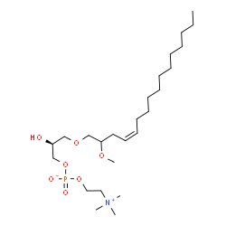 ChemSpider 2D Image | (2S)-2-Hydroxy-3-{[(4Z)-2-methoxy-4-hexadecen-1-yl]oxy}propyl 2-(trimethylammonio)ethyl phosphate | C25H52NO7P