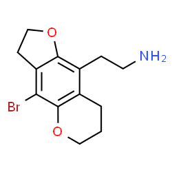 ChemSpider 2D Image | 2-(4-Bromo-3,6,7,8-tetrahydro-2H-furo[2,3-g]chromen-9-yl)ethanamine | C13H16BrNO2