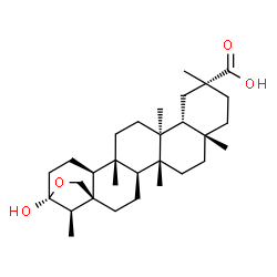 ChemSpider 2D Image | (1R,4S,5R,8S,11R,13R,14S,17R,18S,21R,24R)-21-Hydroxy-5,8,11,14,17,24-hexamethyl-22-oxahexacyclo[19.2.1.0~1,18~.0~4,17~.0~5,14~.0~8,13~]tetracosane-11-carboxylic acid | C30H48O4