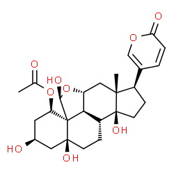 ChemSpider 2D Image | (1beta,3beta,5beta,11alpha,19S)-1-Acetoxy-3,5,14,19-tetrahydroxy-11,19-epoxybufa-20,22-dienolide | C26H34O9